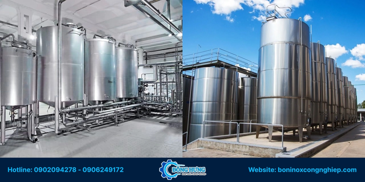 Các loại bồn inox công nghiệp phổ biến