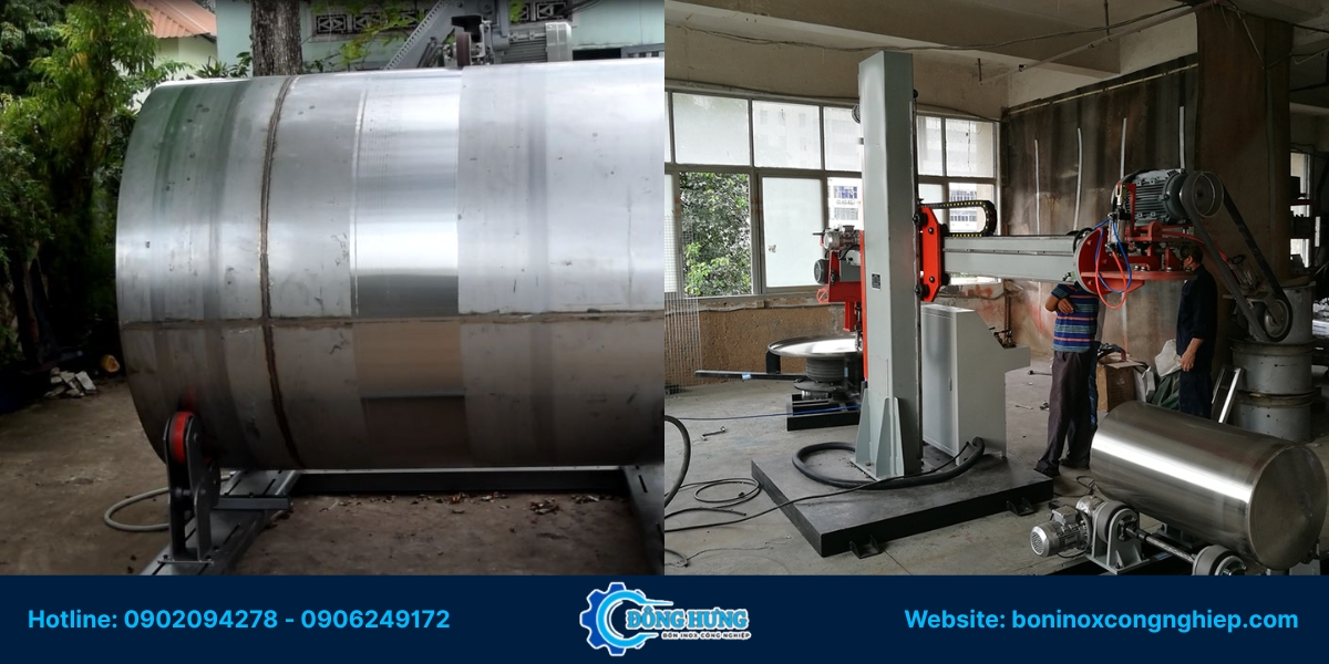 Các bước thực hiện đánh bóng bồn inox