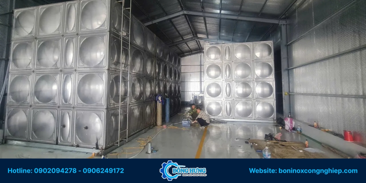 Dịch vụ gia công bồn inox chứa nước tại Bình Dương