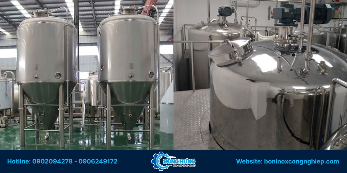Các loại bồn inox công nghiệp Đông Hưng cung cấp và gia công tại Đồng Nai