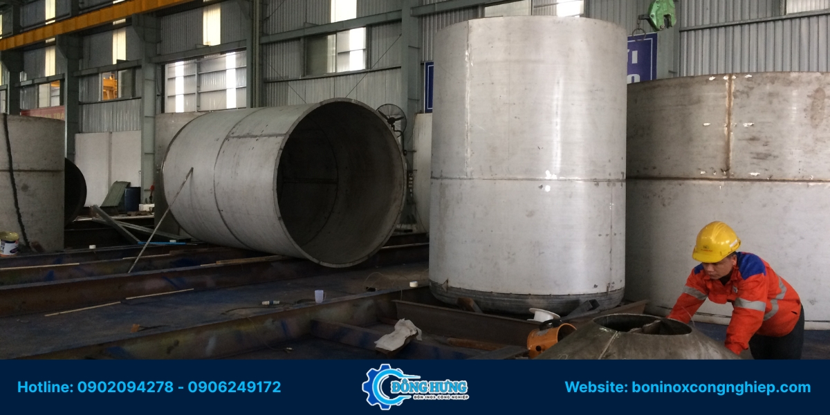 Quy trình gia công bồn inox công nghiệp tại Lâm Đồng của Đông Hưng