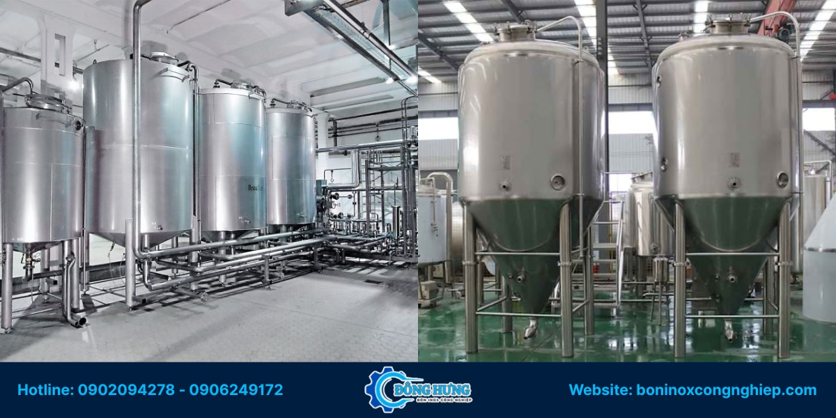 Các loại bồn inox công nghiệp do Đông Hưng gia công tại Tây Ninh