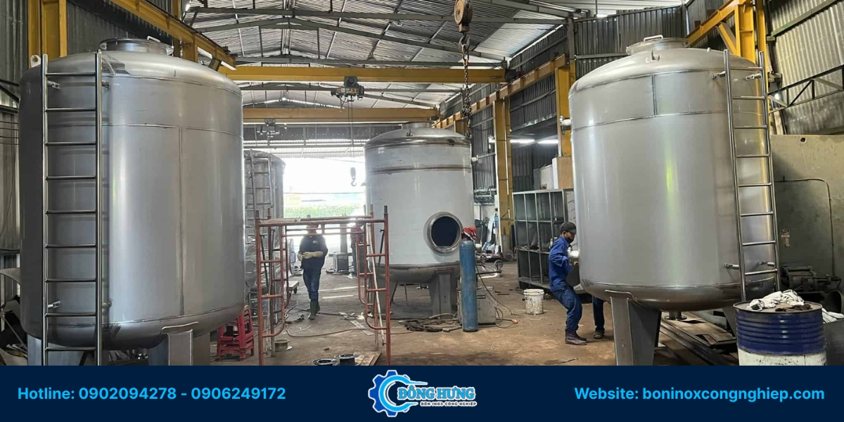 Các loại bồn inox công nghiệp tại TP.HCM do Đông Hưng chuyên gia công